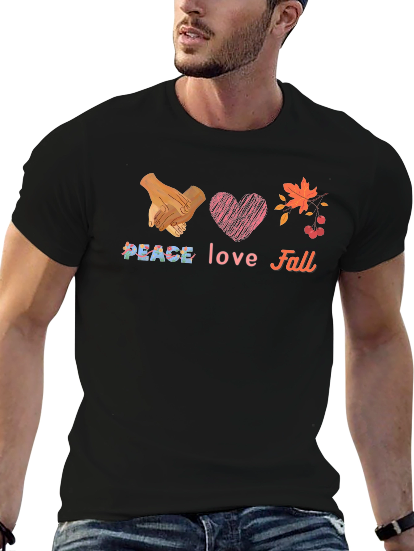 Peace Love Fall Graphic T-Shirt