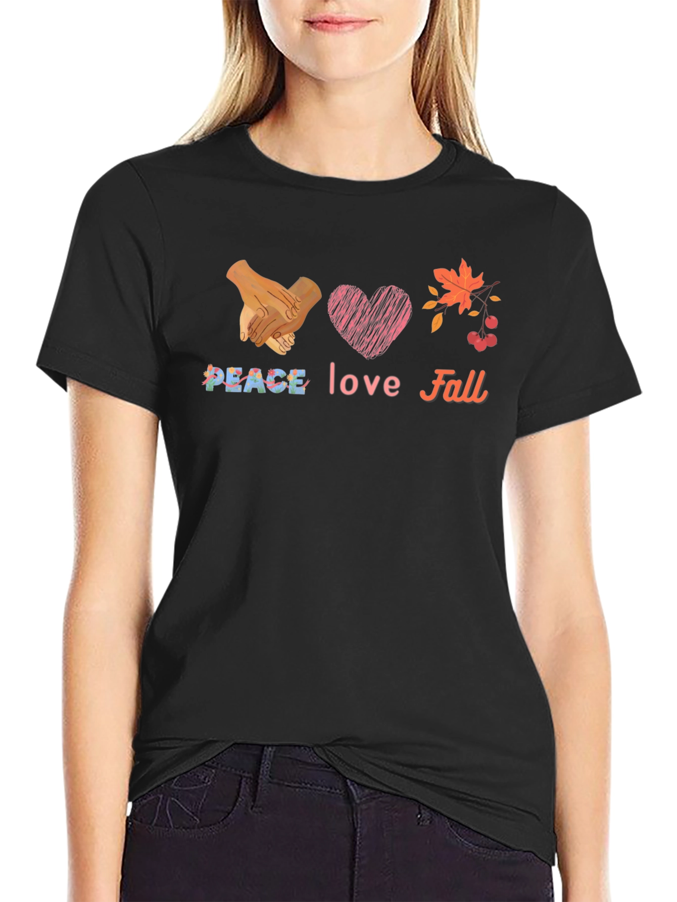 Peace Love Fall Graphic T-Shirt
