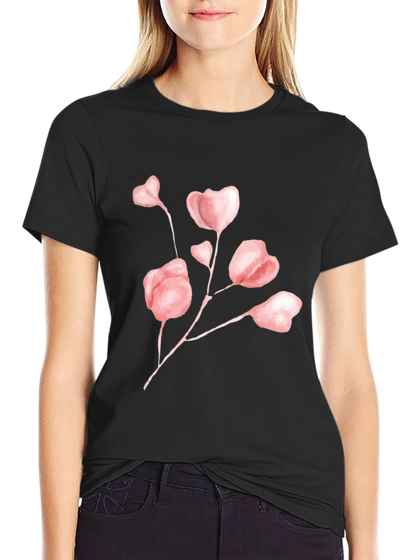 Floral Graphic Print Crew Neck T-Shirt