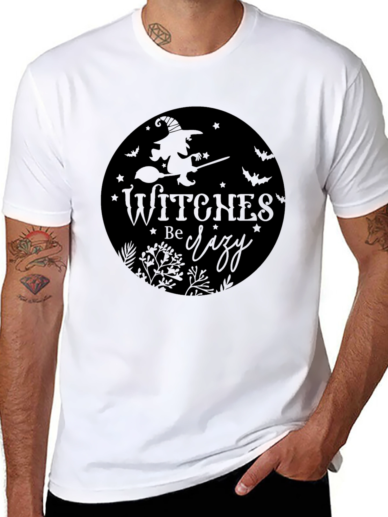 Witches Be Crazy Graphic Black T-Shirt
