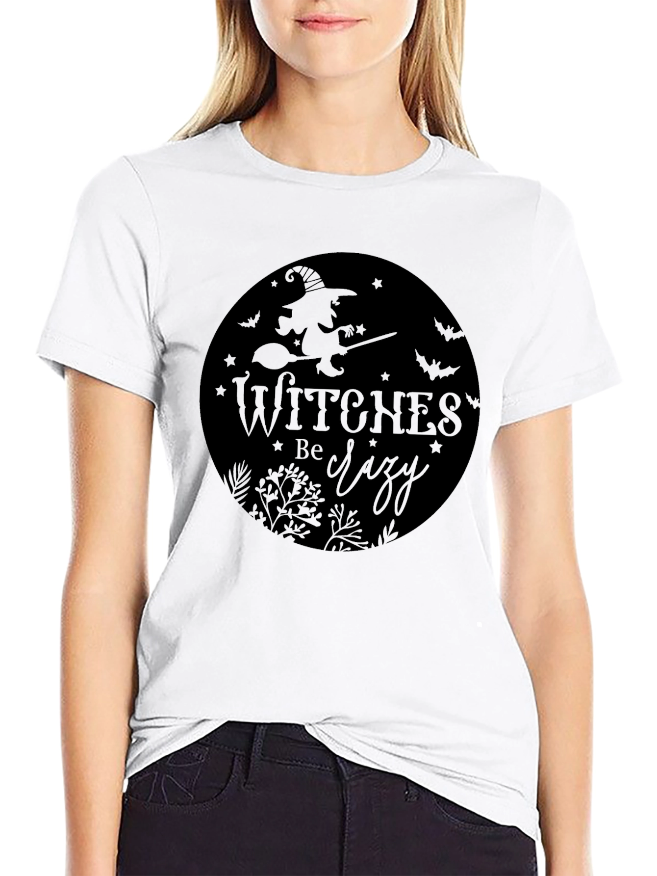 Witches Be Crazy Graphic Black T-Shirt