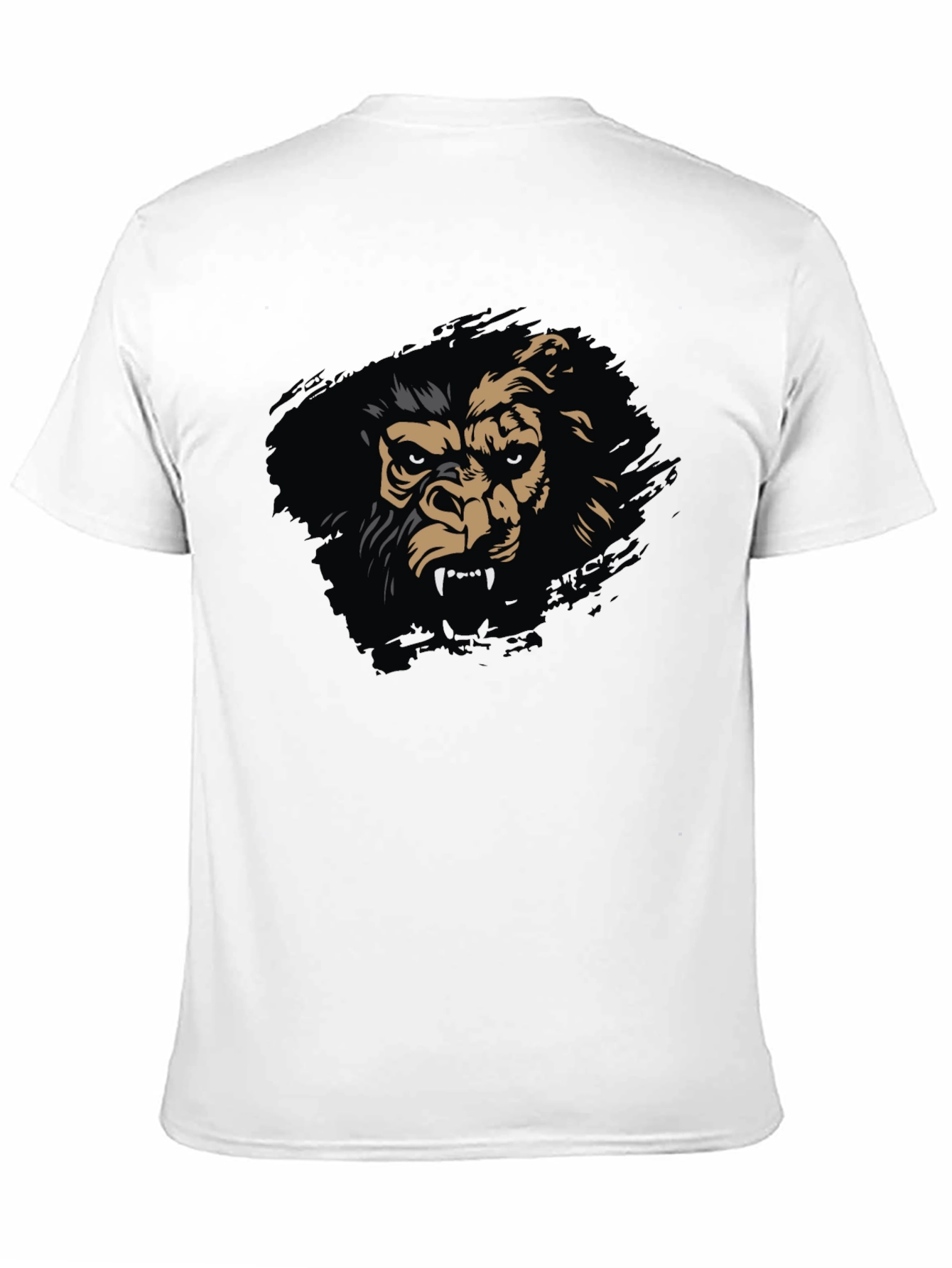 Mens Black T-Shirt with Fierce Gorilla Graphic