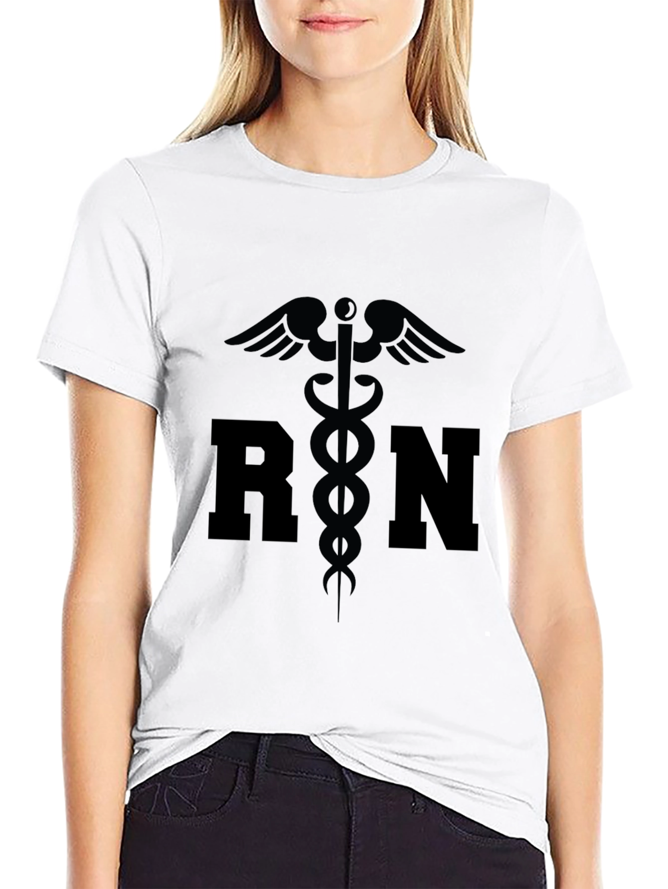 RN Medical Symbol Graphic Tee - Black