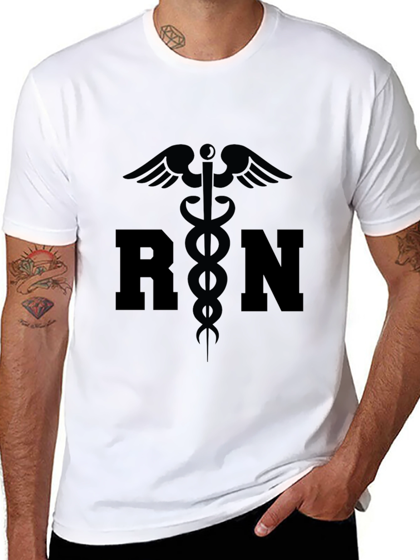 RN Medical Symbol Graphic Tee - Black