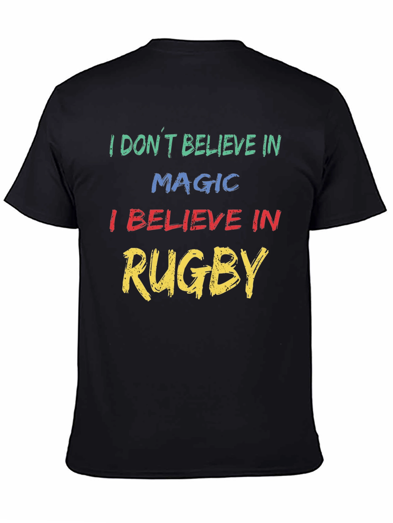 Rugby Believer Graphic Tee -  Mens Black T-Shirt