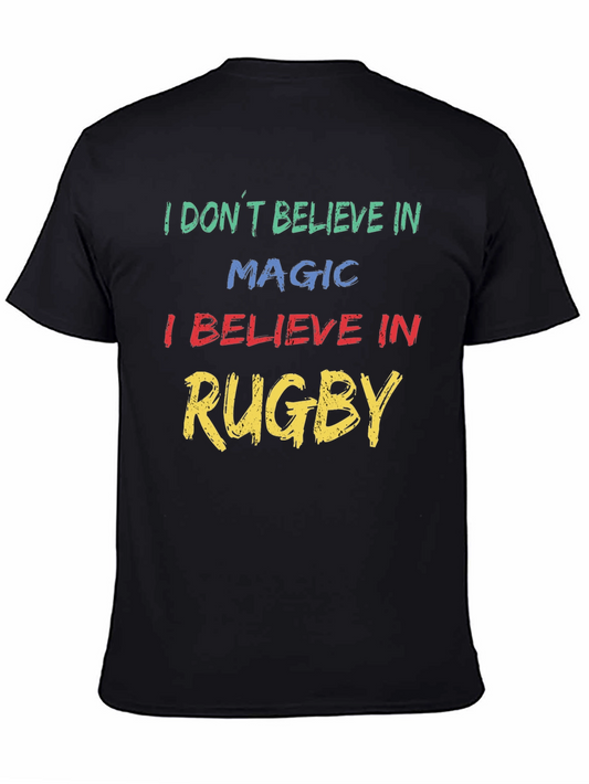 Rugby Believer Graphic Tee -  Mens Black T-Shirt