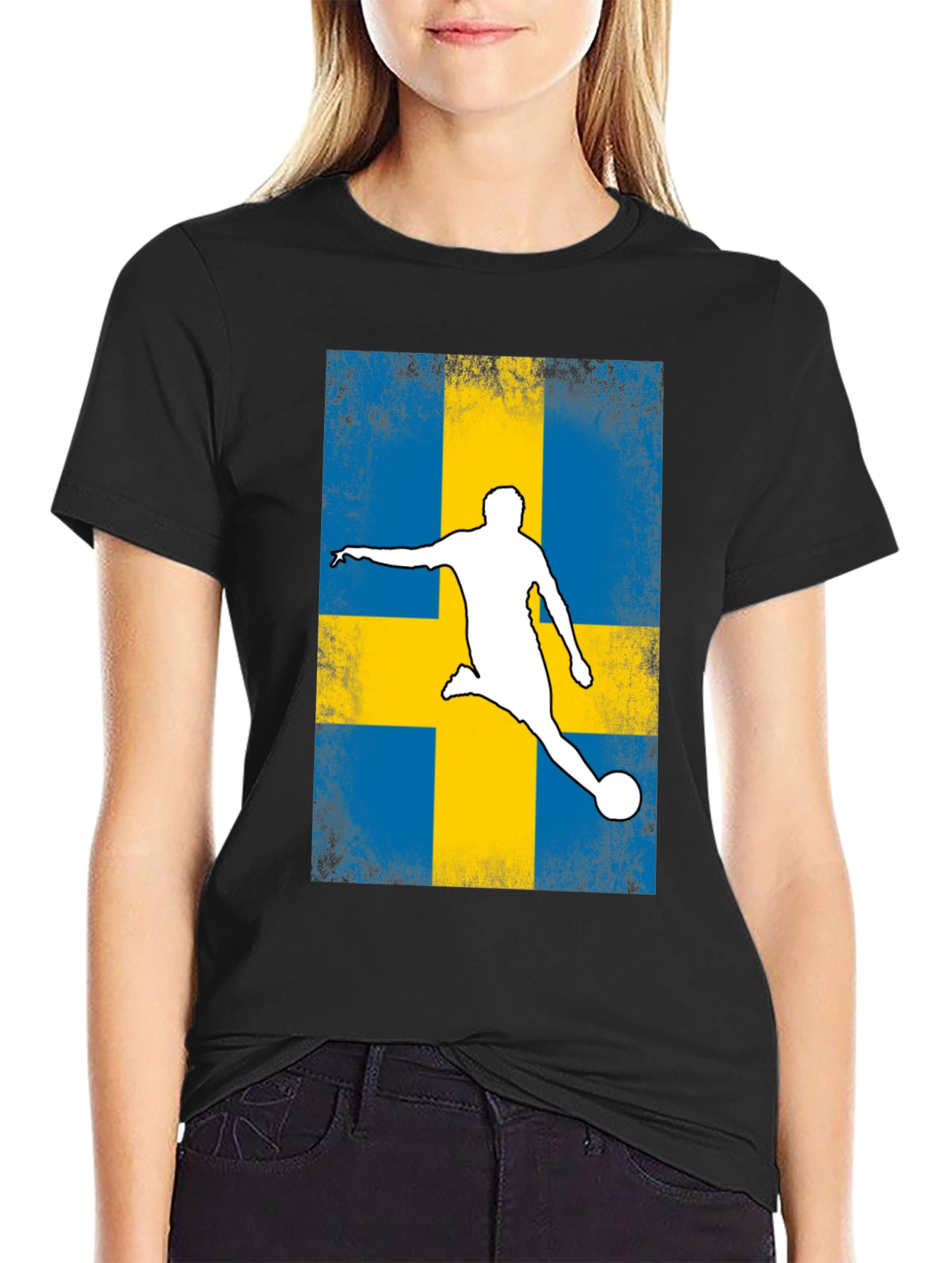 Sweden Soccer Flag T-Shirt