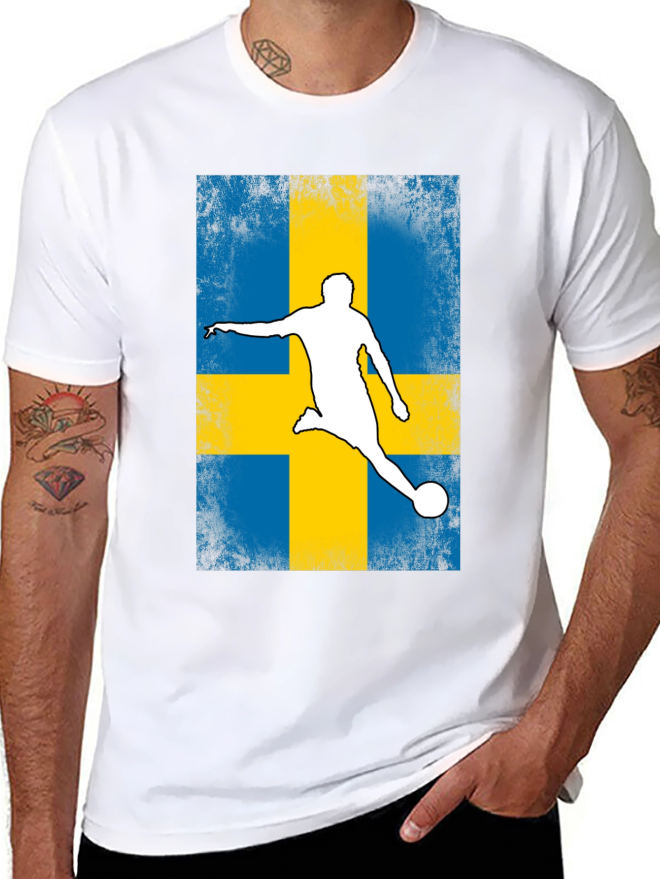 Sweden Soccer Flag T-Shirt