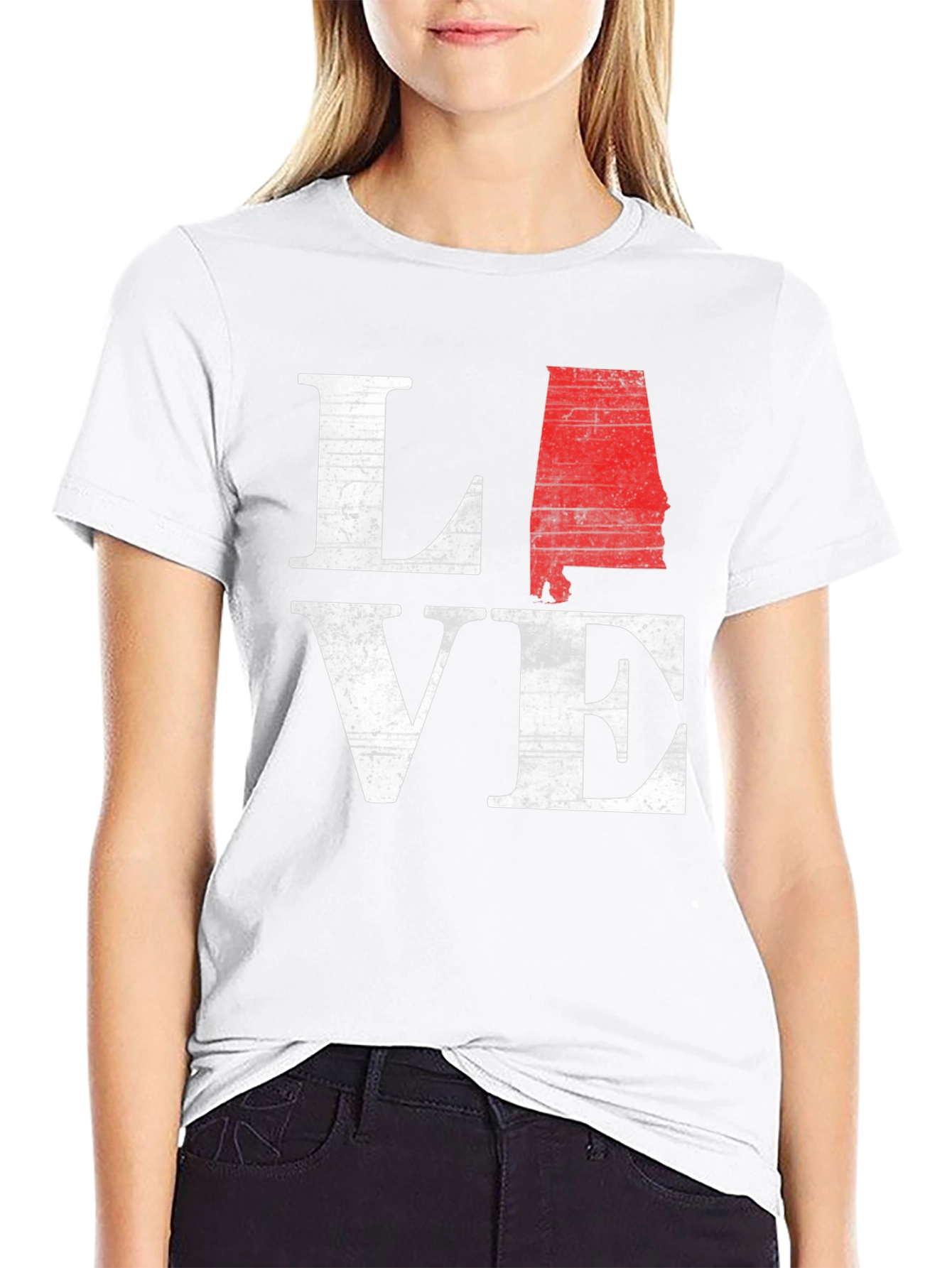Alabama State Love Graphic Tee - Mens Black T-Shirt