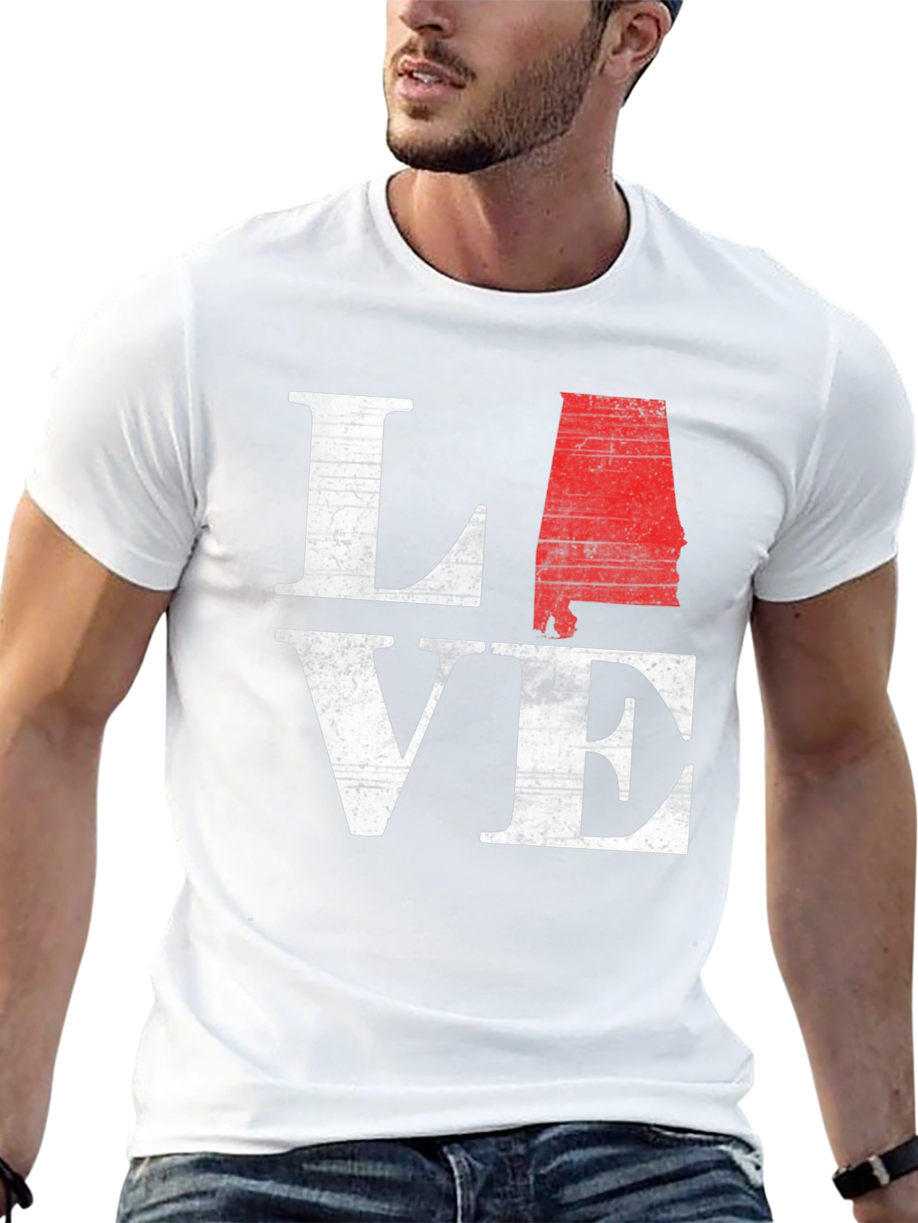 Alabama State Love Graphic Tee - Mens Black T-Shirt