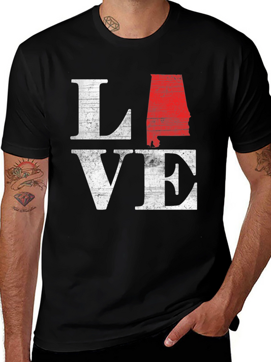 Alabama State Love Graphic Tee - Mens Black T-Shirt