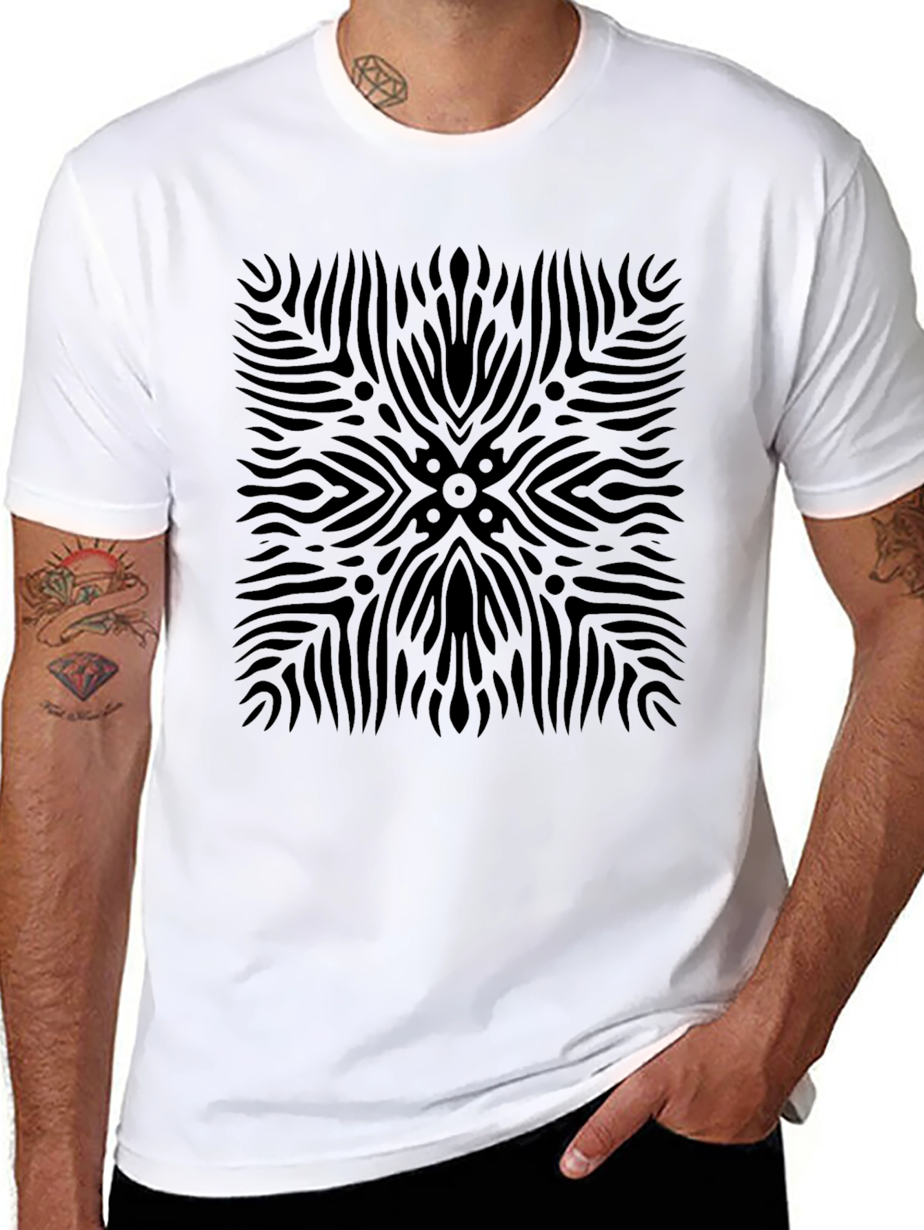 Abstract Black Pattern Tee