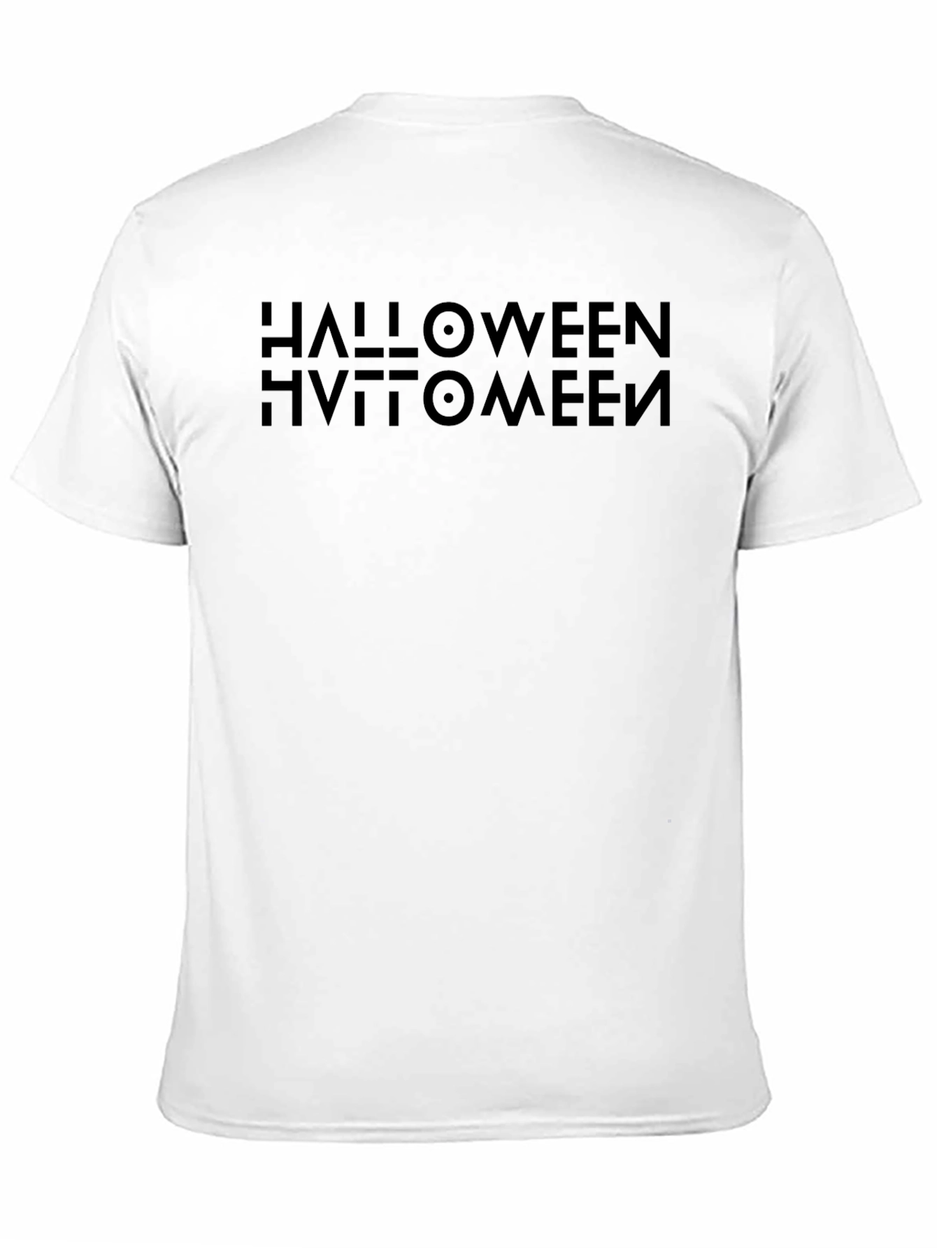 Halloween Inverted Text Black T-Shirt