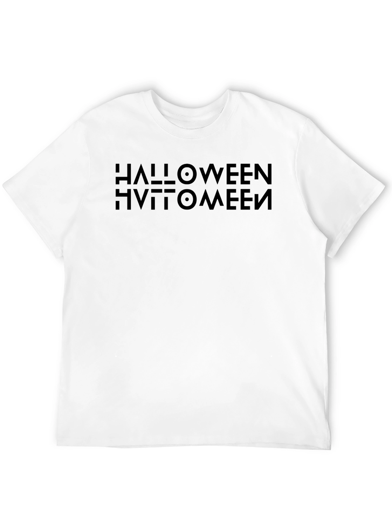 Halloween Inverted Text Black T-Shirt