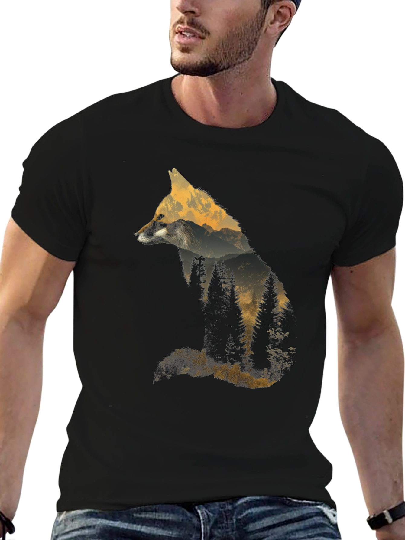 Fox Silhouette Graphic Tee - Nature Inspired Design