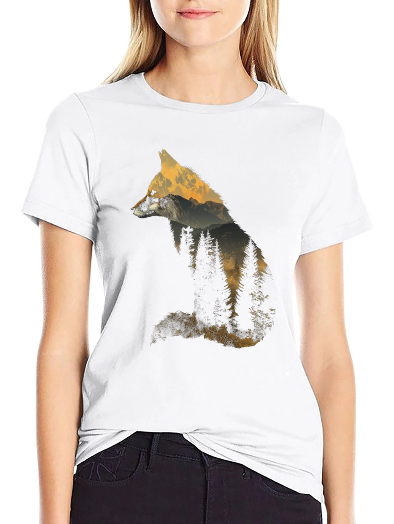Fox Silhouette Graphic Tee - Nature Inspired Design
