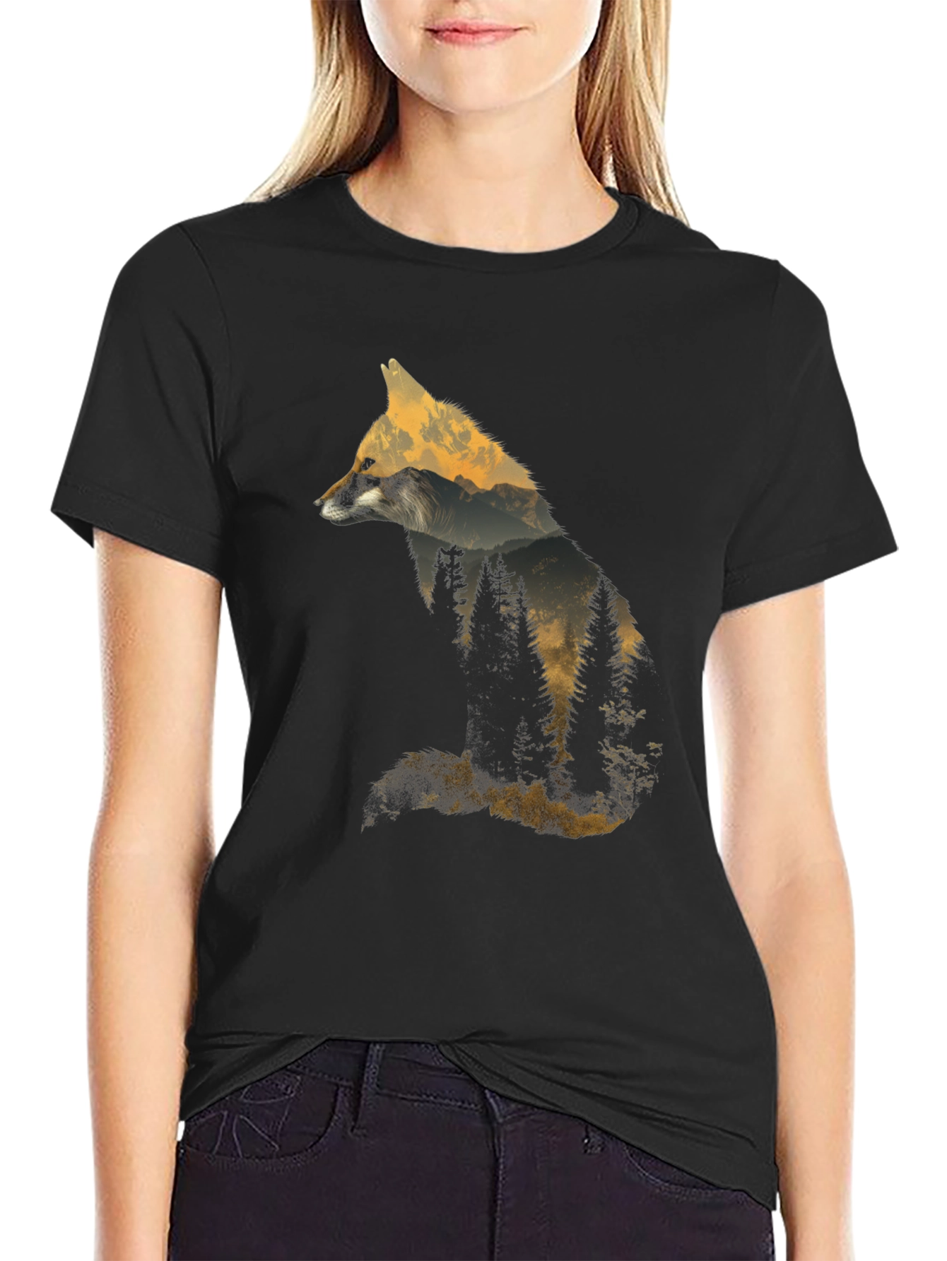 Fox Silhouette Graphic Tee - Nature Inspired Design