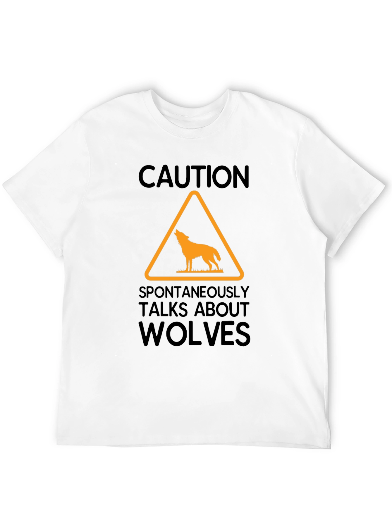 Caution Wolves Graphic T-Shirt - Funny Novelty Tee