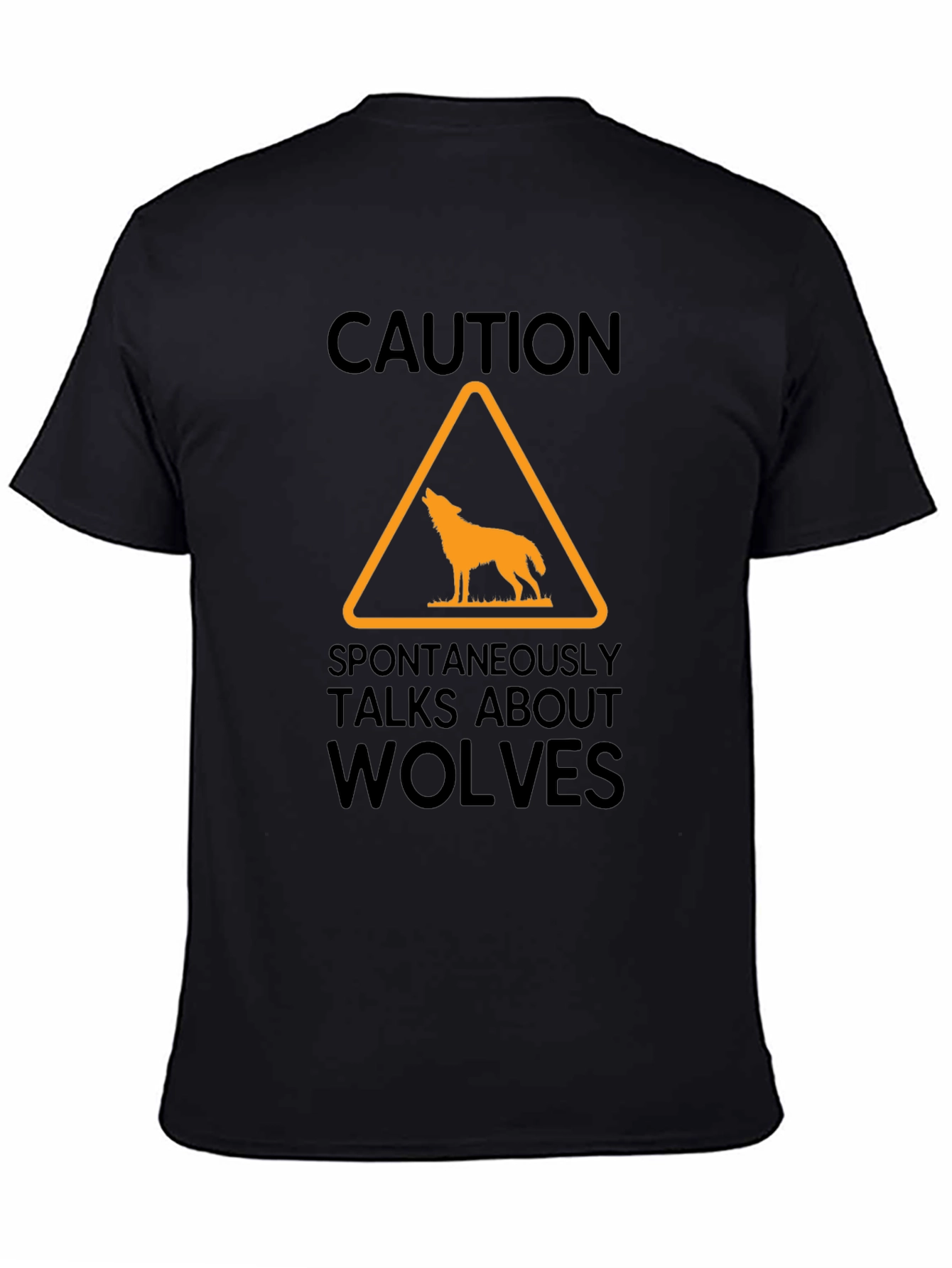 Caution Wolves Graphic T-Shirt - Funny Novelty Tee
