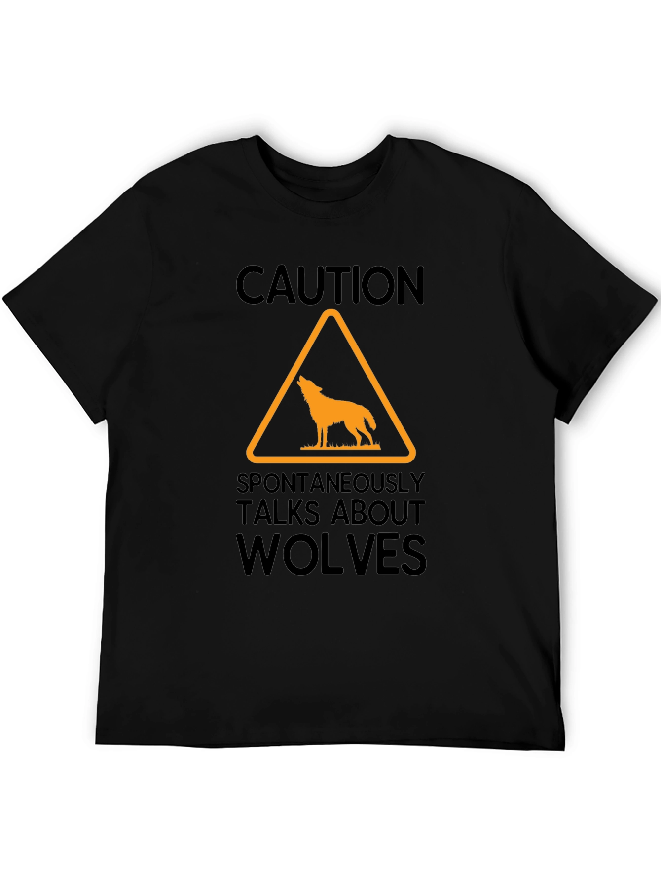 Caution Wolves Graphic T-Shirt - Funny Novelty Tee