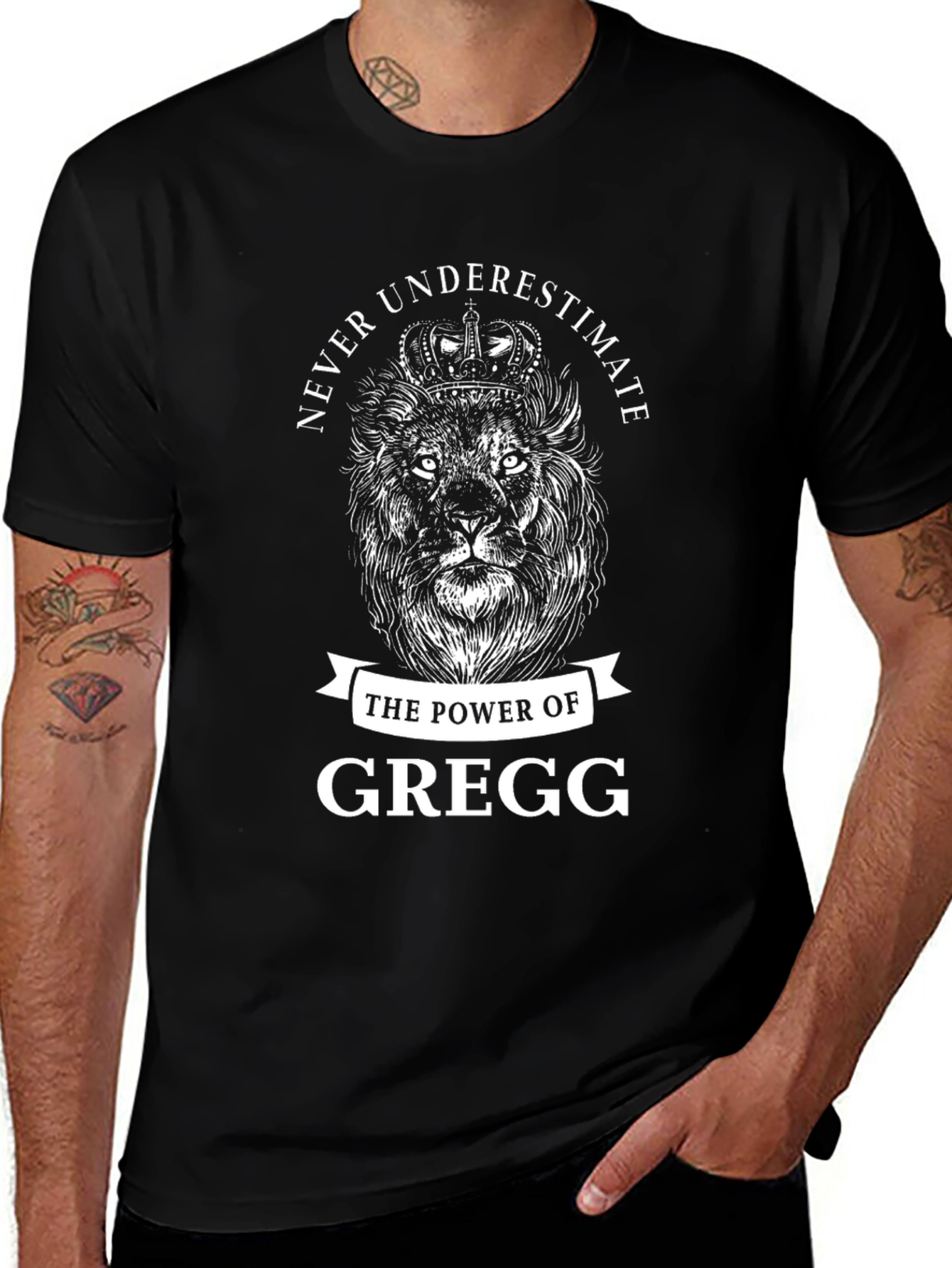 Never Underestimate Gregg Lion Graphic T-Shirt