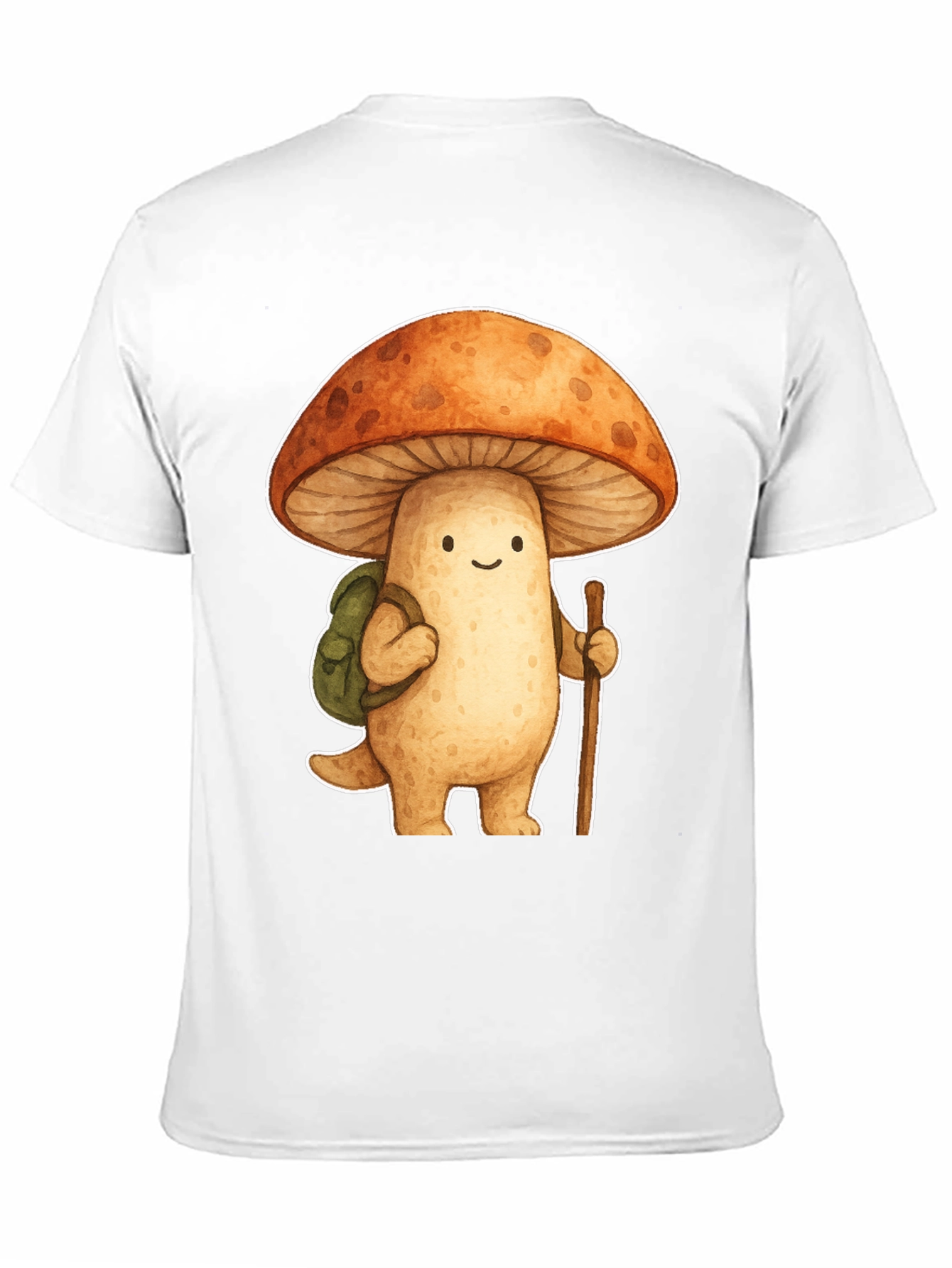 Mushroom Hiker Graphic Tee - Whimsical Nature Shirt