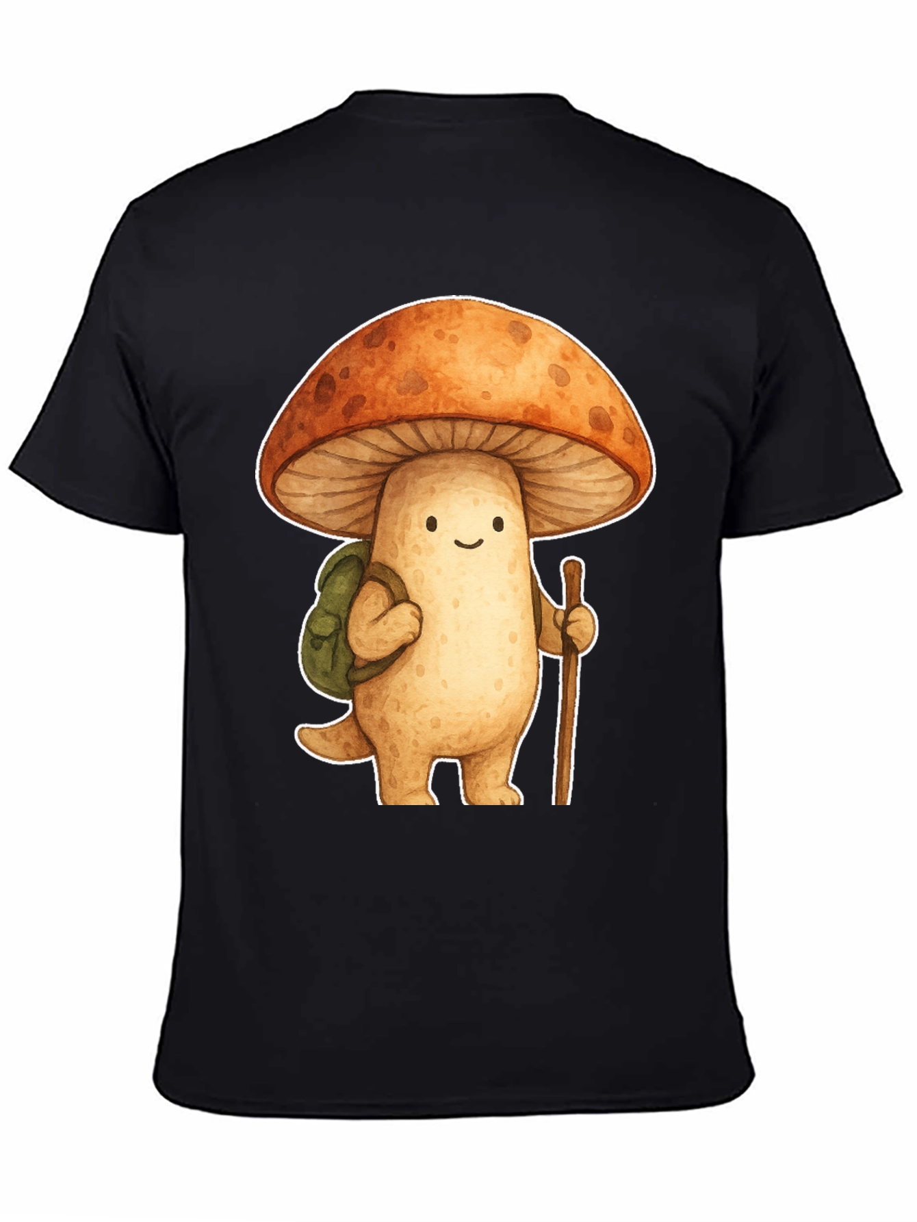 Mushroom Hiker Graphic Tee - Whimsical Nature Shirt