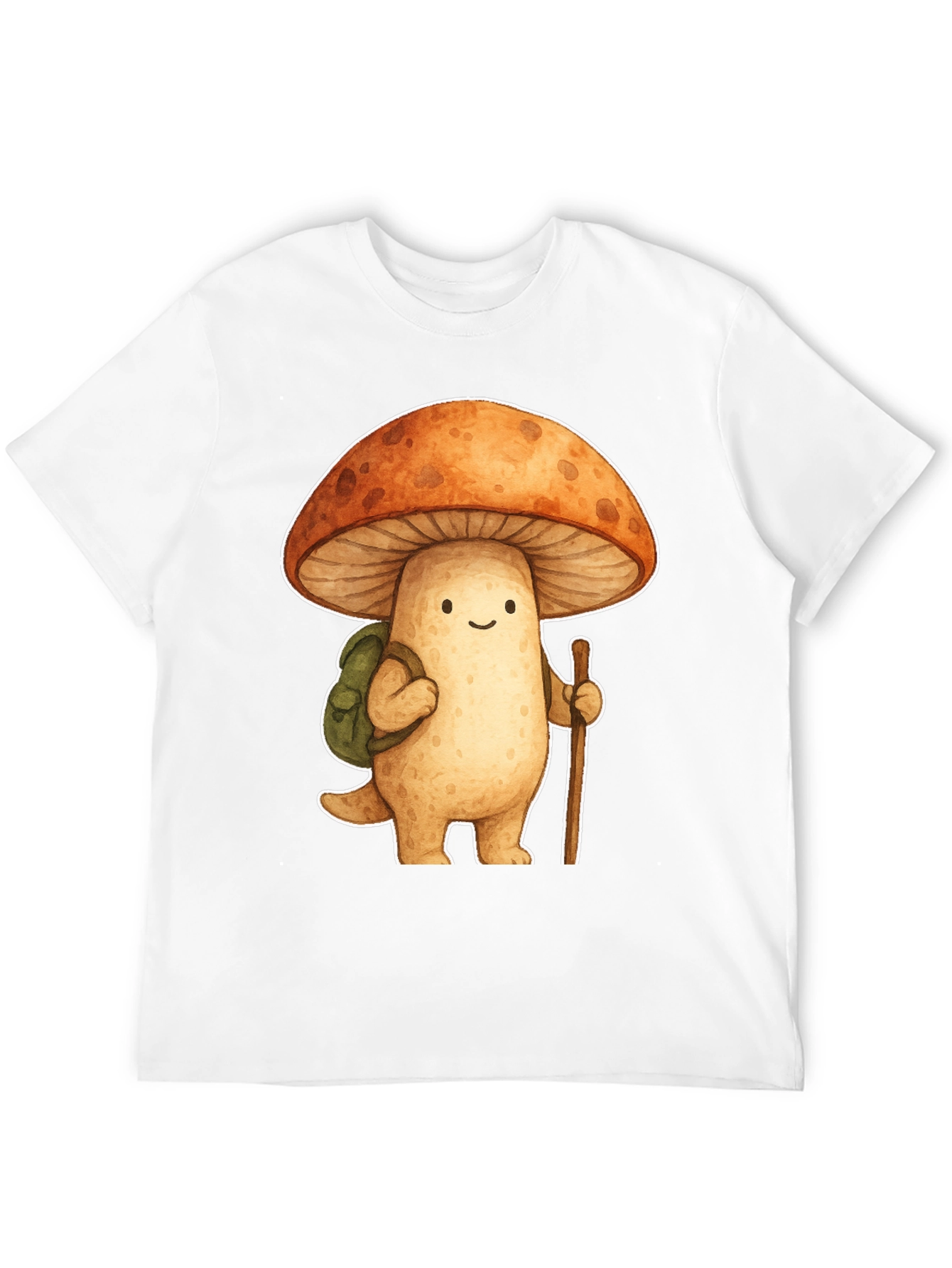 Mushroom Hiker Graphic Tee - Whimsical Nature Shirt