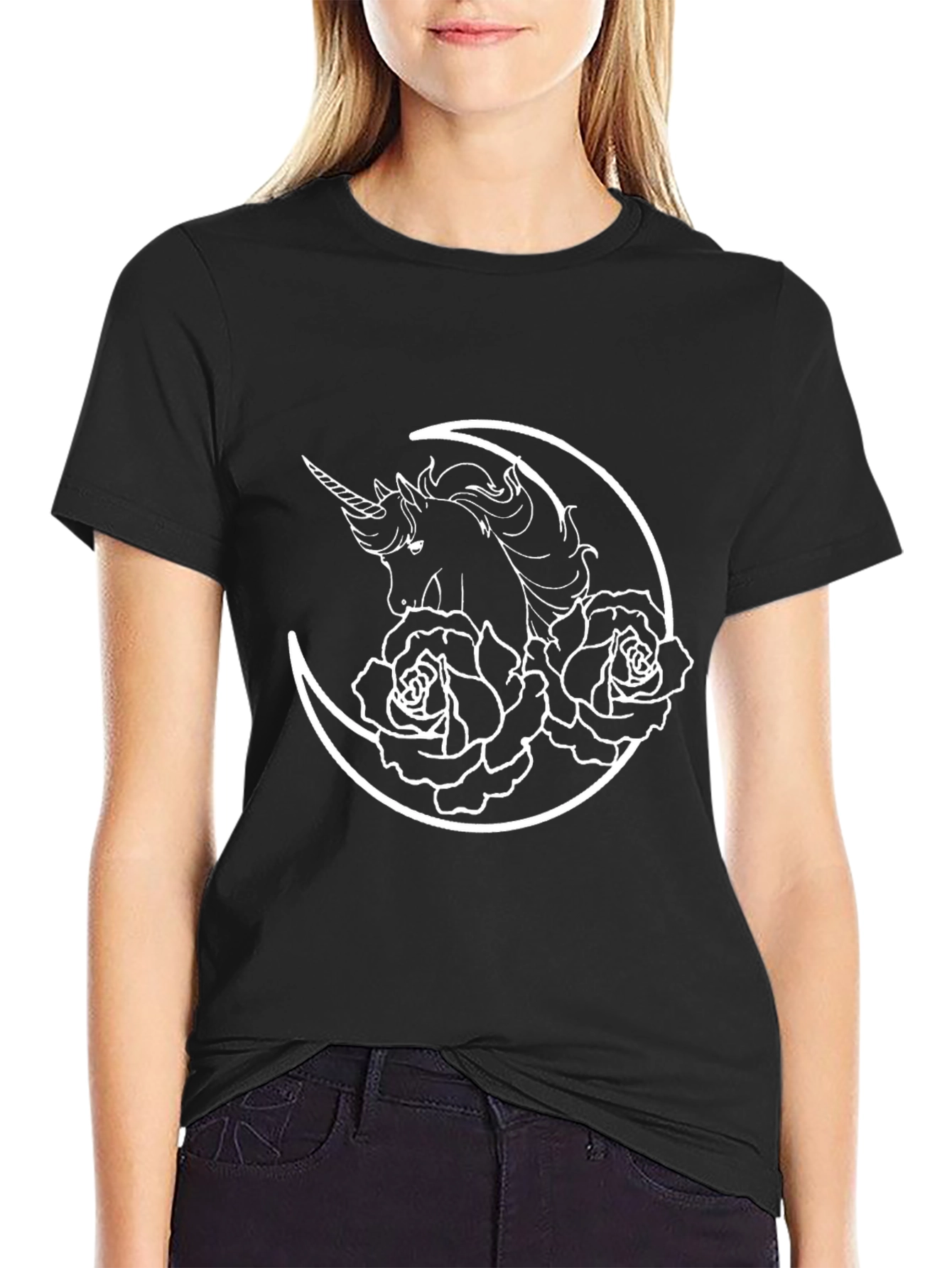 Unicorn Moon Rose Graphic Tee