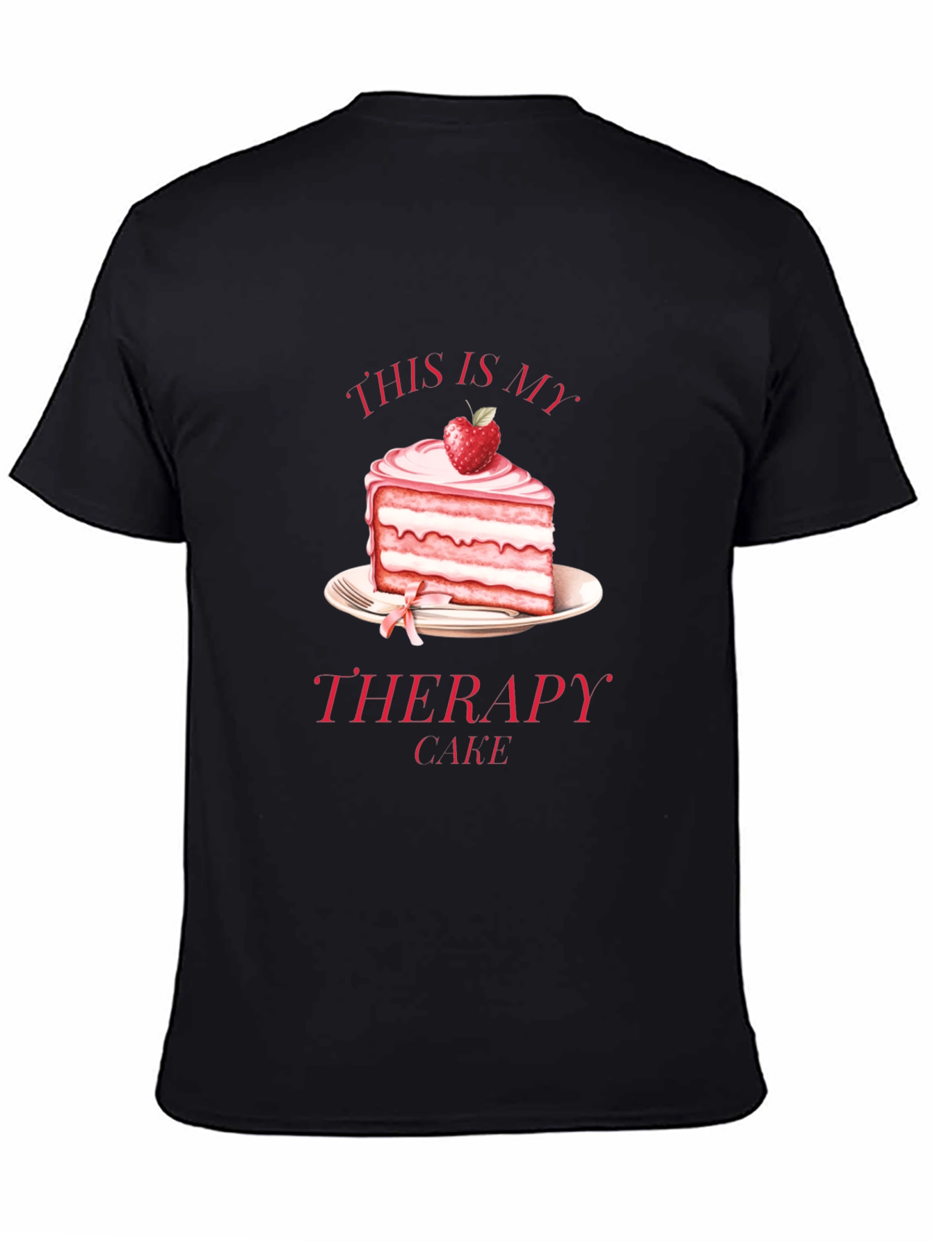 This Is My Therapy Cake Black T-Shirt