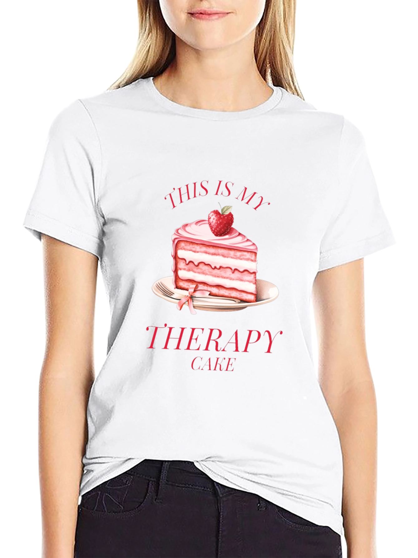 This Is My Therapy Cake Black T-Shirt
