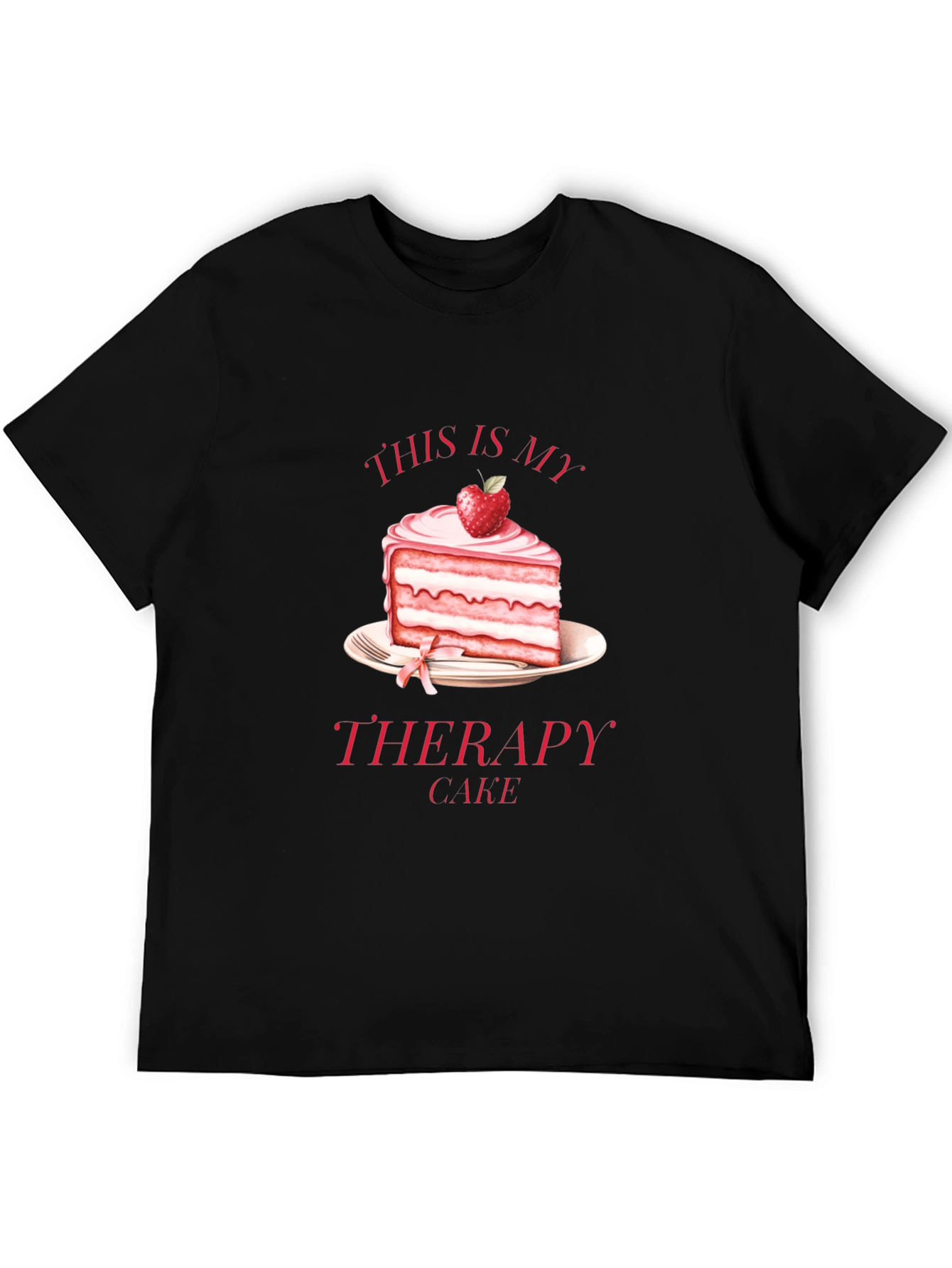 This Is My Therapy Cake Black T-Shirt