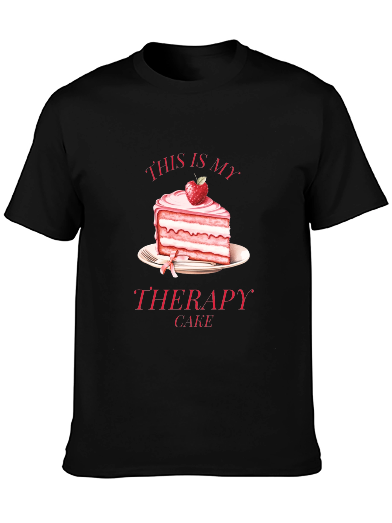 This Is My Therapy Cake Black T-Shirt