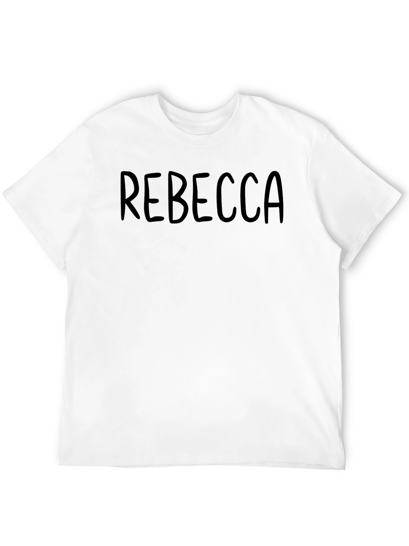 REBECCA Personalized Black Cotton Graphic T-Shirt