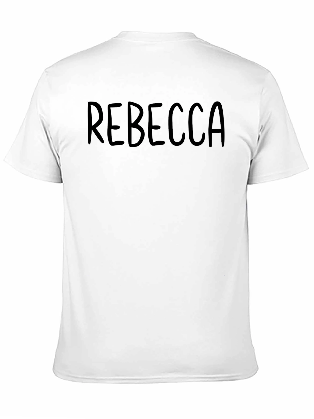 REBECCA Personalized Black Cotton Graphic T-Shirt