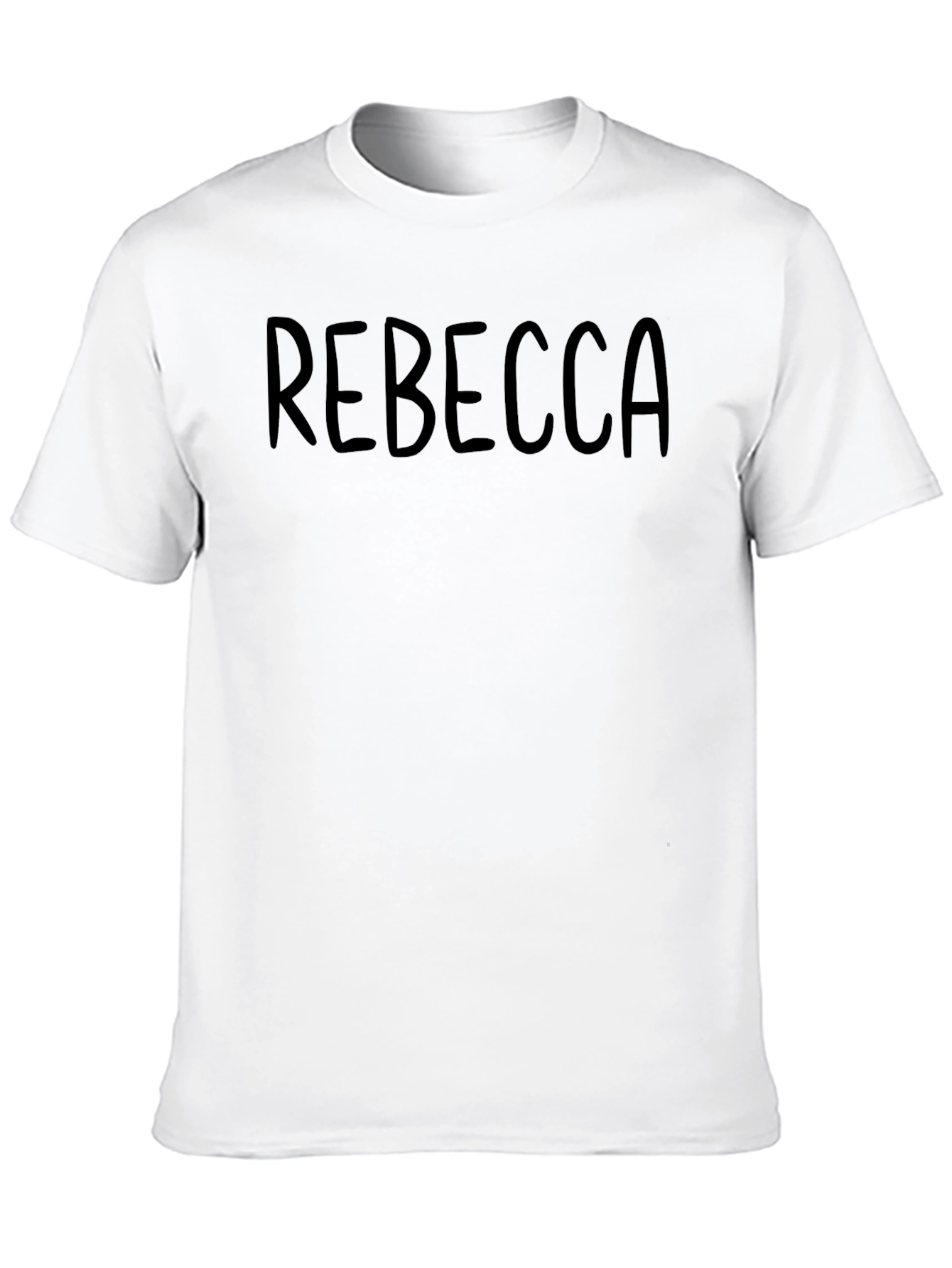 REBECCA Personalized Black Cotton Graphic T-Shirt