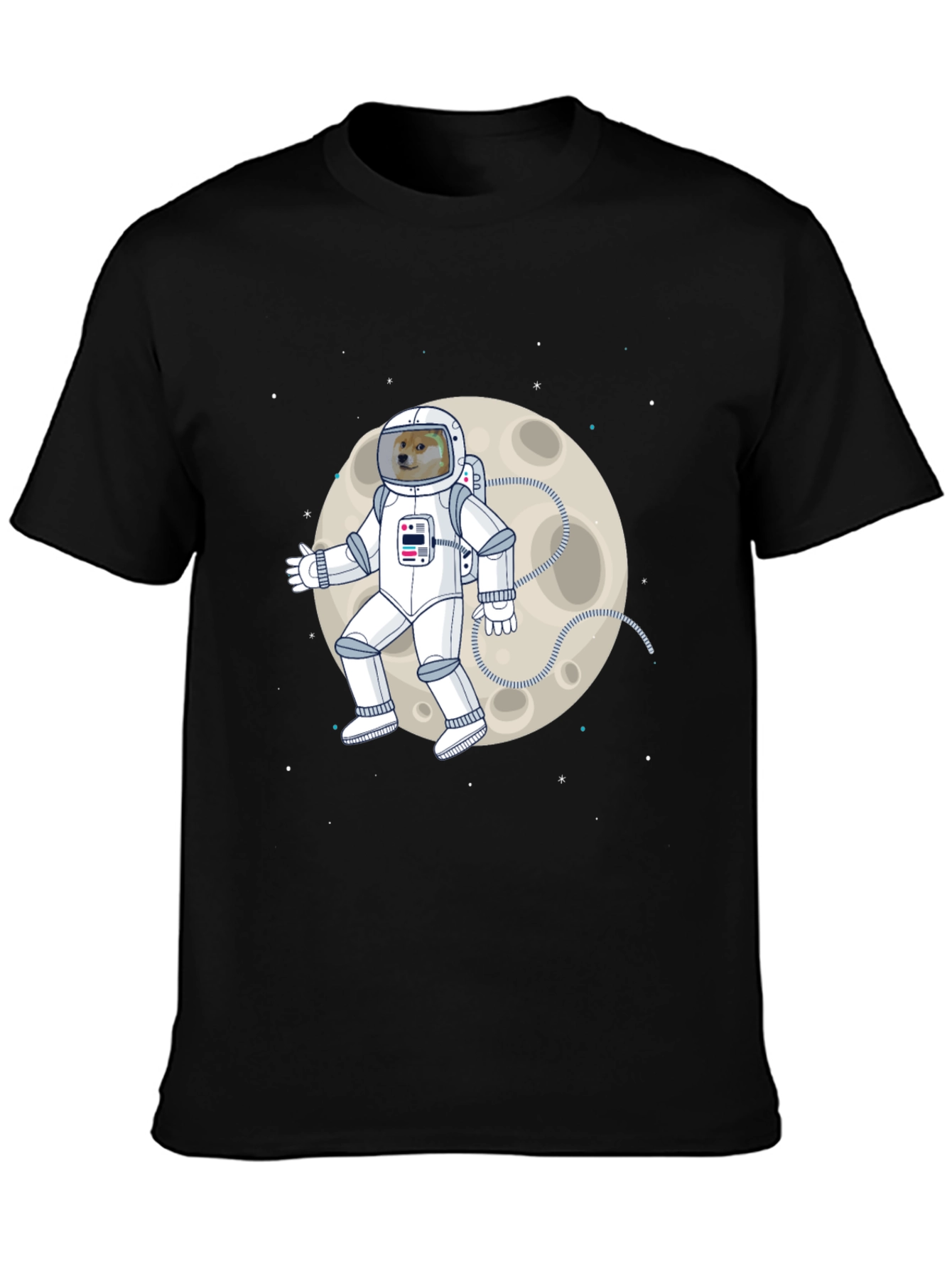 Doge Astronaut Moonwalk T-Shirt - Black