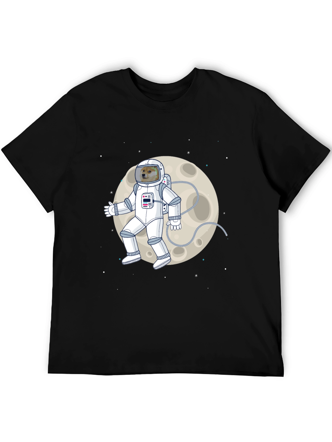 Doge Astronaut Moonwalk T-Shirt - Black