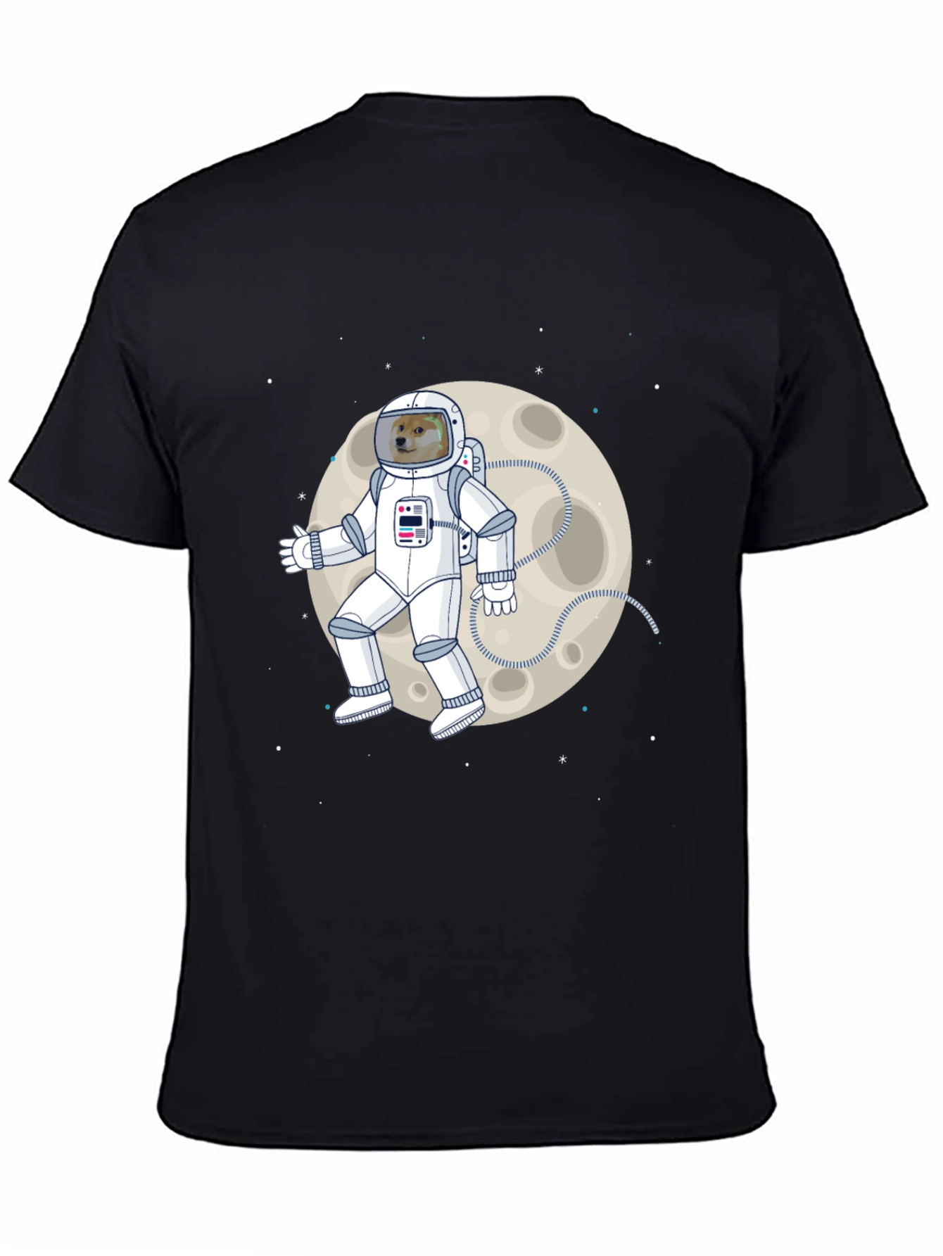 Doge Astronaut Moonwalk T-Shirt - Black