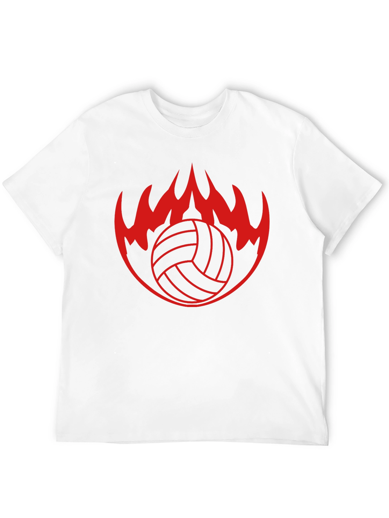 Volleyball Flame Graphic Tee - Black T-Shirt