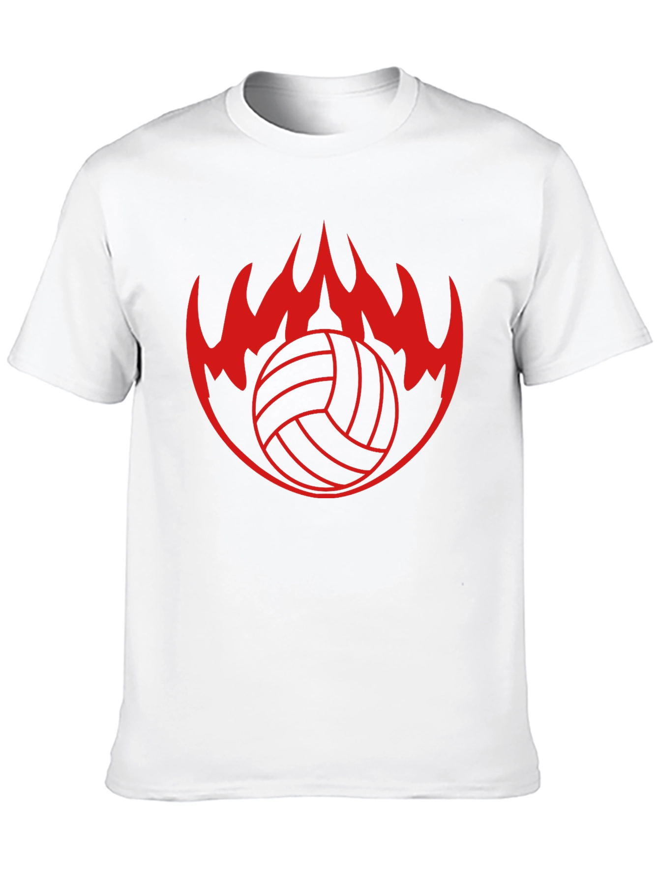 Volleyball Flame Graphic Tee - Black T-Shirt