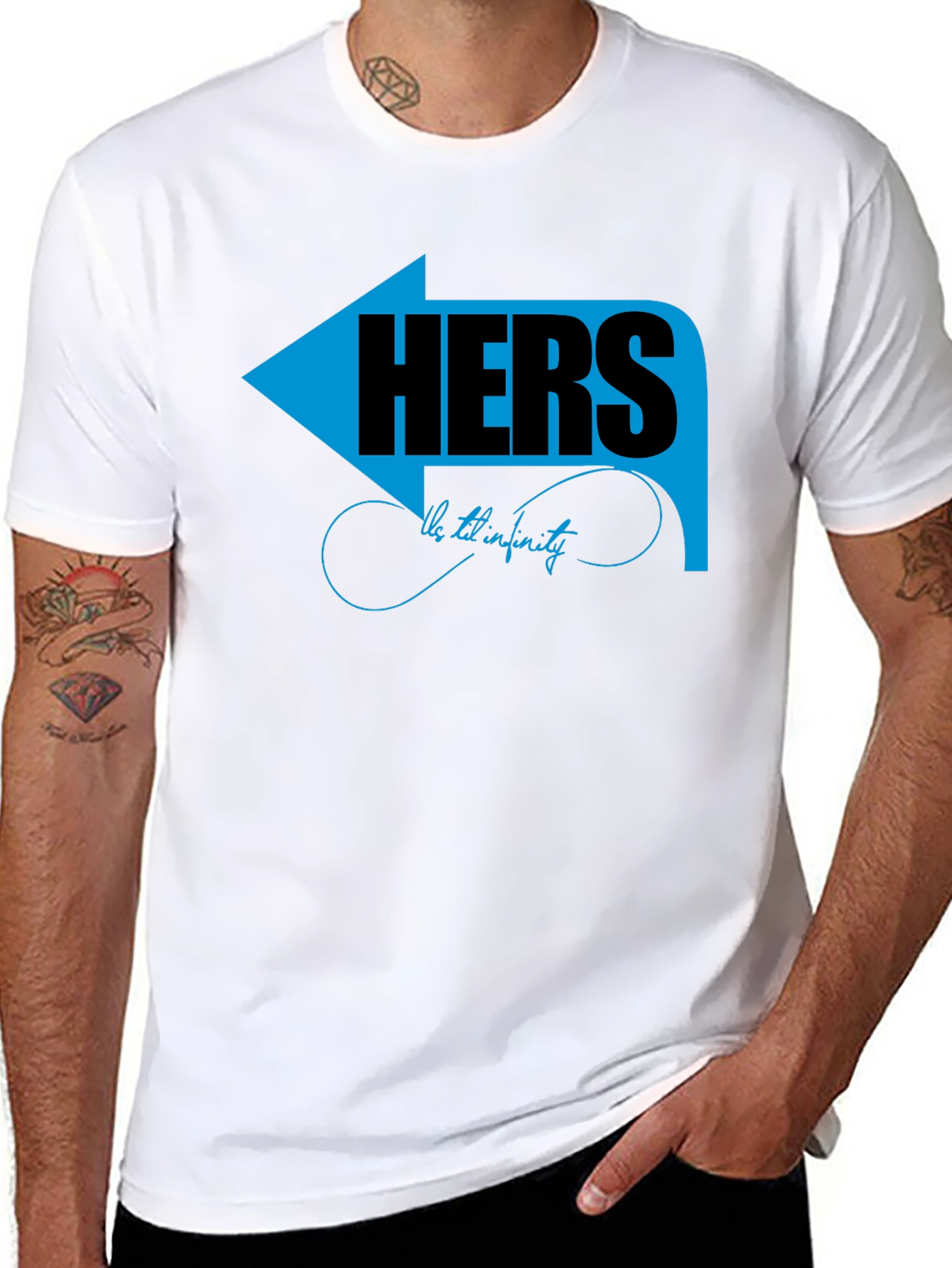 Matching Couple Hers T-Shirt - Arrow Graphic Design