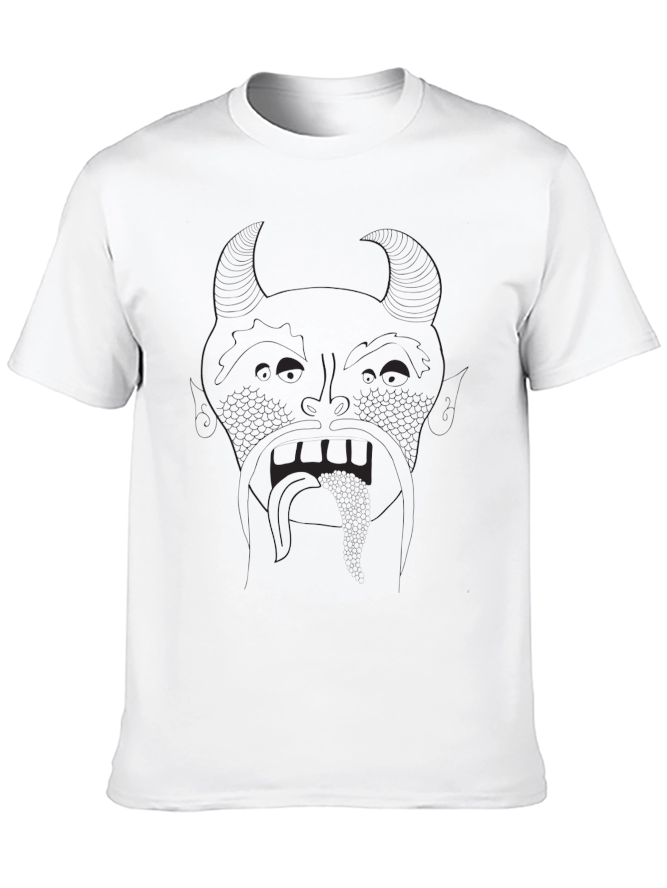 Mens Black Graphic T-Shirt - Devil Face Design