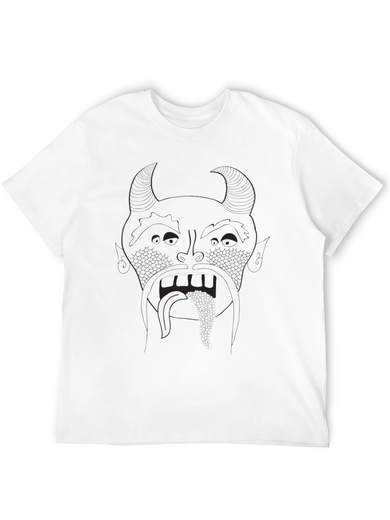 Mens Black Graphic T-Shirt - Devil Face Design