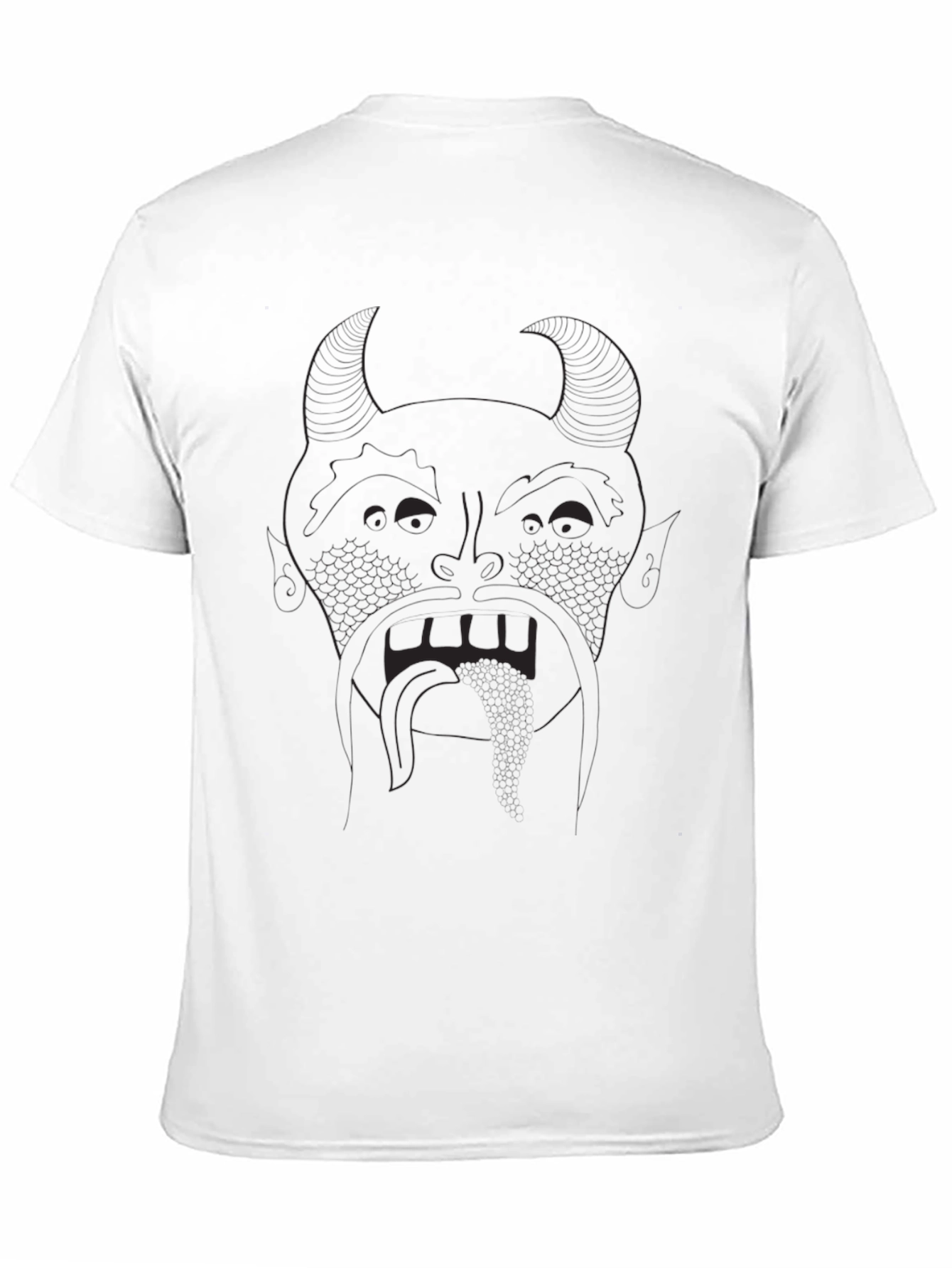 Mens Black Graphic T-Shirt - Devil Face Design