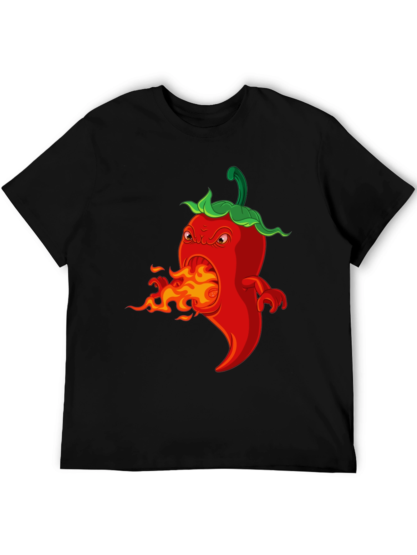 Spicy Red Pepper Cartoon Graphic T-Shirt
