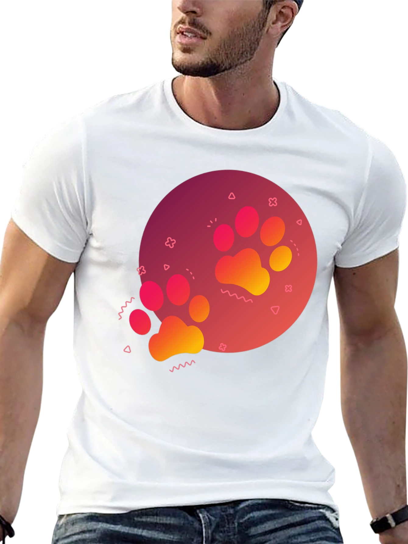 Paw Print Graphic Tee - Casual Style