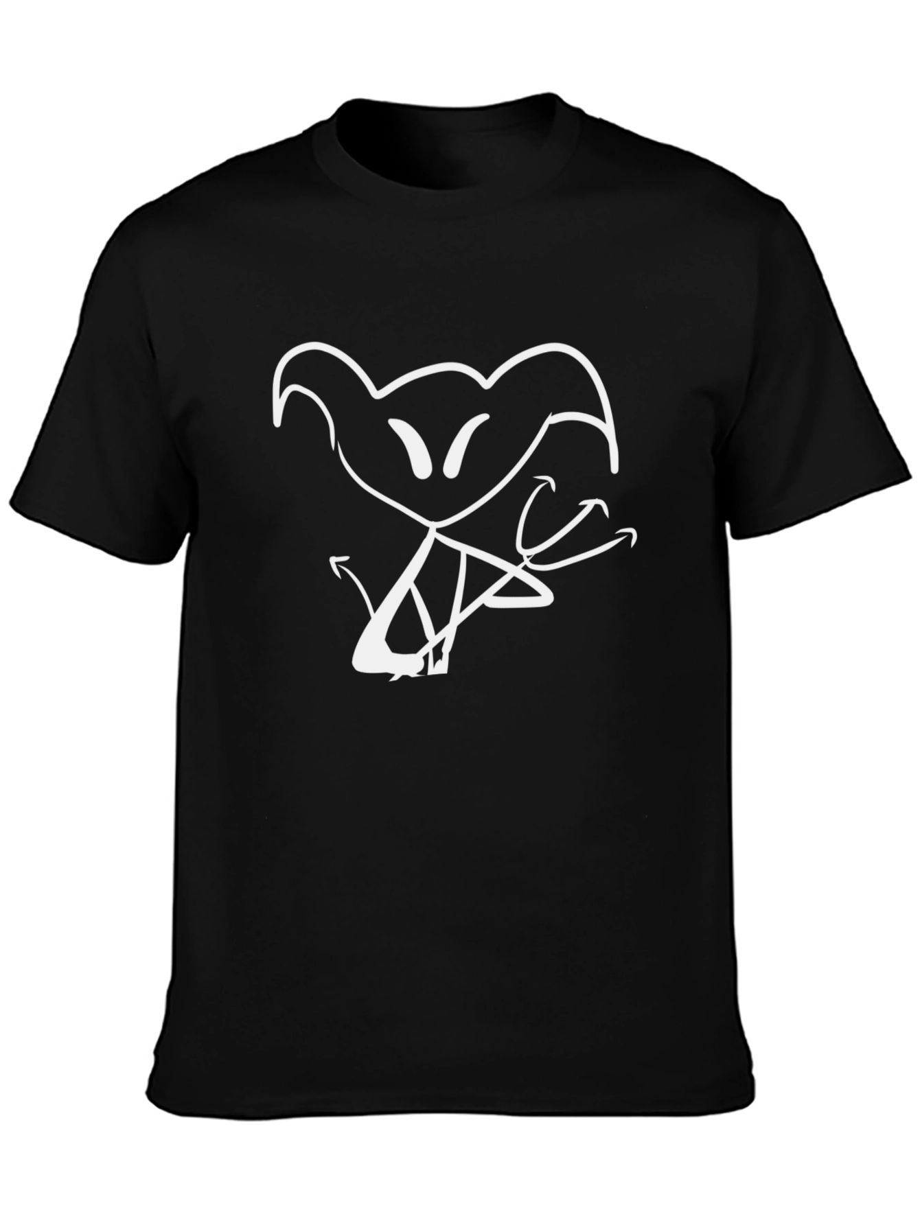 Abstract Graphic Tee - Black Cotton Casual