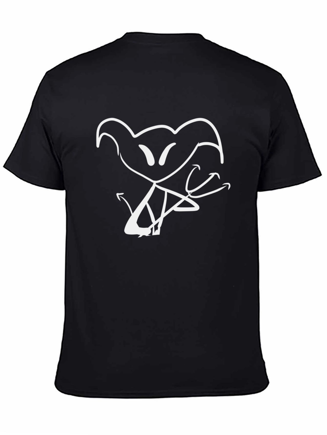 Abstract Graphic Tee - Black Cotton Casual