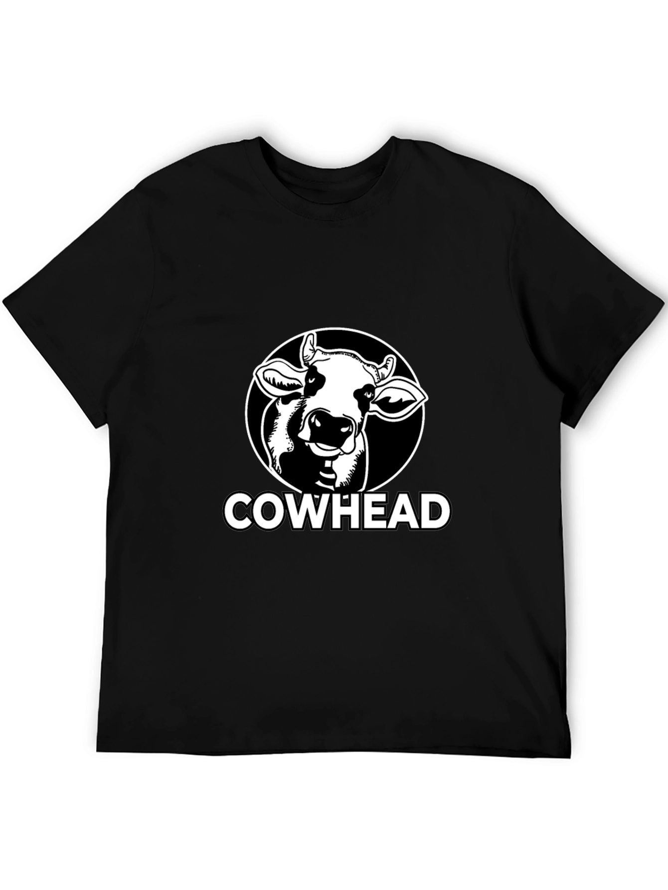Cowhead Graphic Tee - Black Cotton T-Shirt